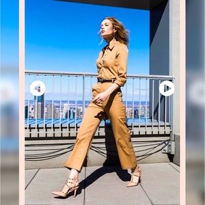 Jeans jumpsuit Other Stories, fitted, size 0 (32), beige.